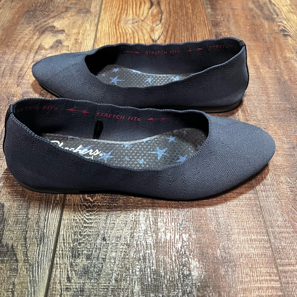 Skechers Navy Blue Flats Comfortable Flats